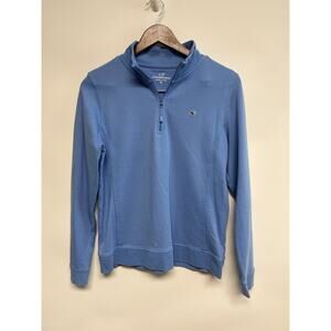 Vineyard Vines Pullover Womens Medium Blue 1/4 Zip Golf Preppy Old Money Comfy